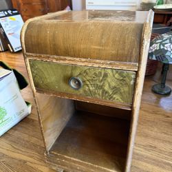 Antique Art Deco Waterfall Side Table / Nightstand 