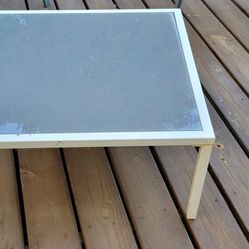 White Glass Outdoor Table