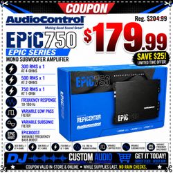 AudioControl Epic 750 1500 Watts Max Monoblock Subwoofer Amplifier Epic750 with Bass Knob 🚨 Payment Options Available 🚨