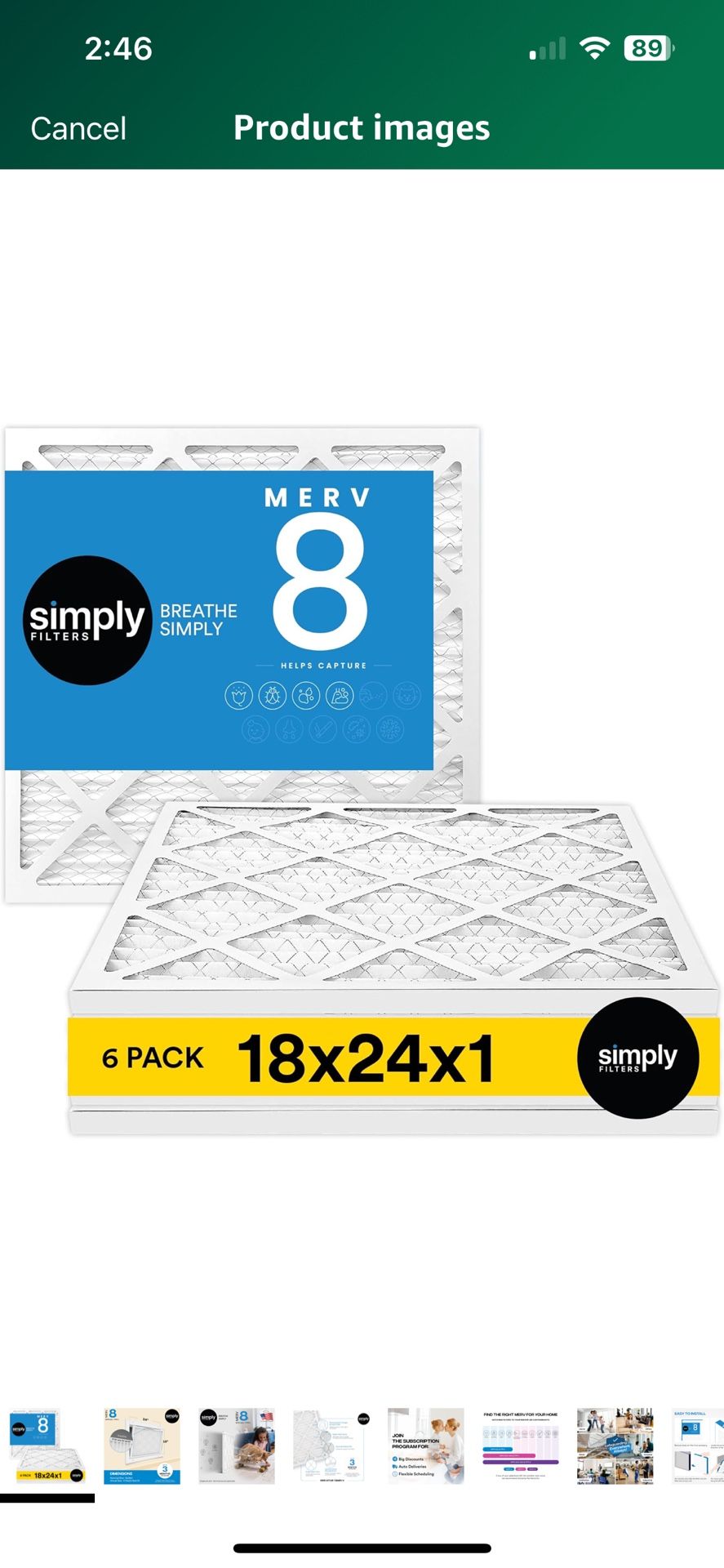 Air Filter For AC 18x24x1