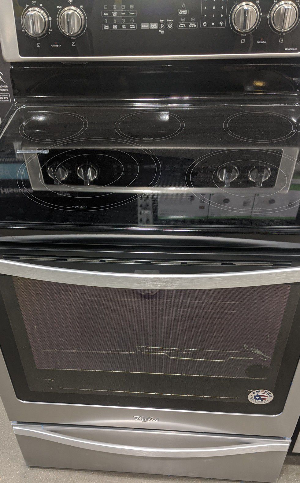 New Whirlpool 5 Elements Convection Electric Range Stainless Steel
