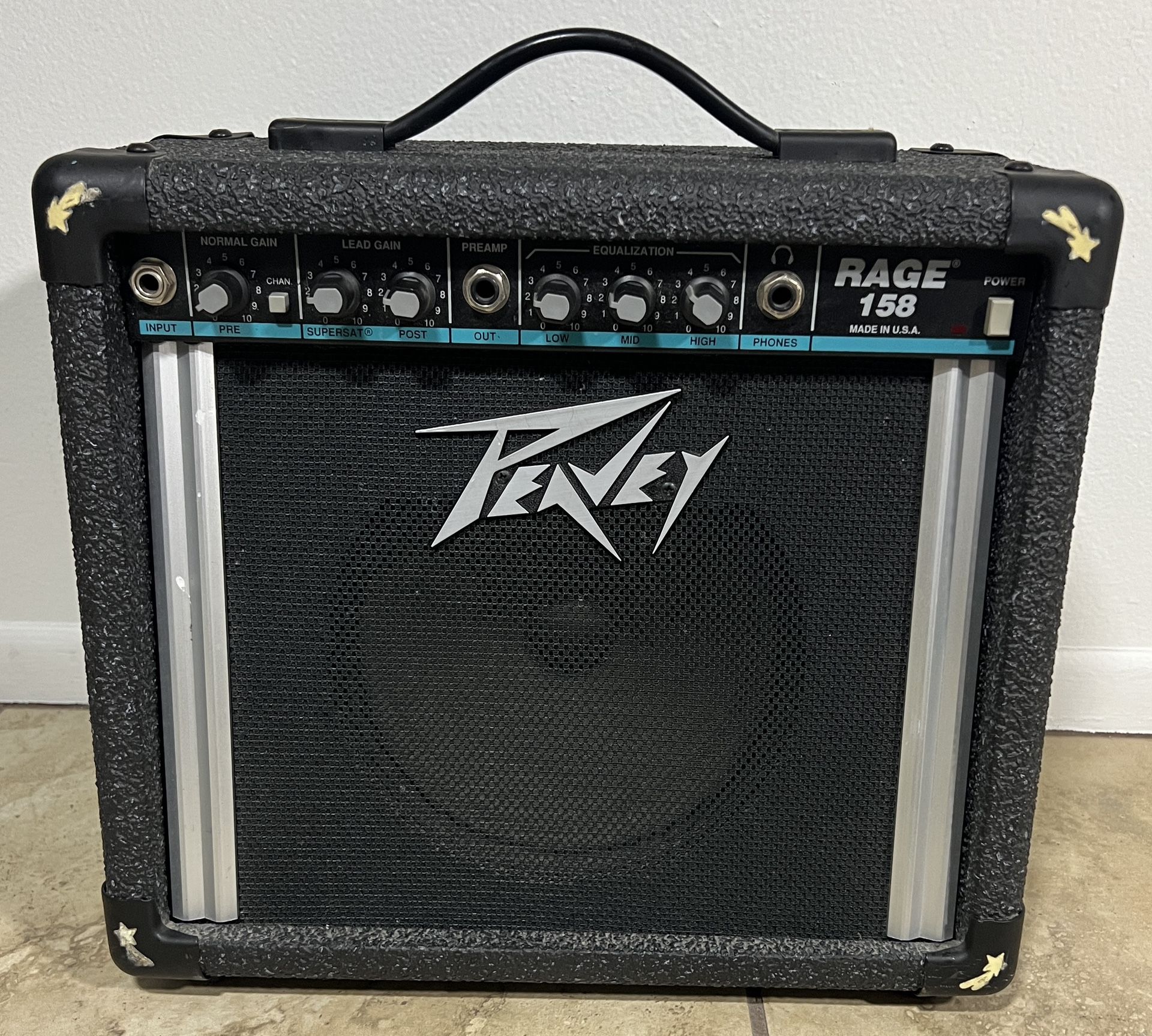 Peavey Rage 158 Guitar Amplifier Teal Stripe USA 1994