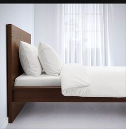 Queen bed frame with 2 drawers (free delivery)