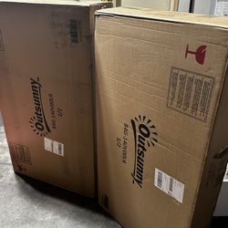 Outsunny 5 Piece Wooden Patio Dining Set for 6, Outdoor Conversation (unopened box)