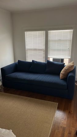 Navy Blue Fabric Sofa