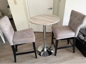 Grey Barstools and Table Set