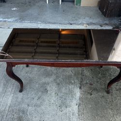 Vintage Mirror Coffee Table - Solid Wood 