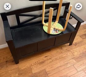 Black storage bench
