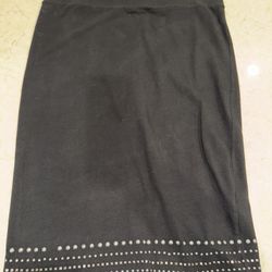 Torrid Black Pencil Skirt Elastic Waist and Silver Studs - Size 2 (18/20, 2X)