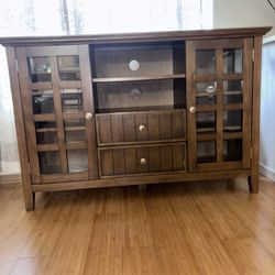 Brown Solid Wood Credenza Sideboard & Buffet .