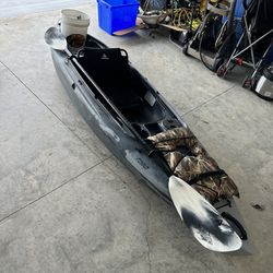 Ascend FS10 Sit In Angler Kayak With Trailer And Accessories