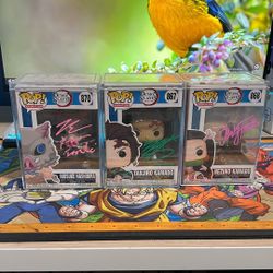 Funko Demon Slayer 3 Set Of Signed Pops