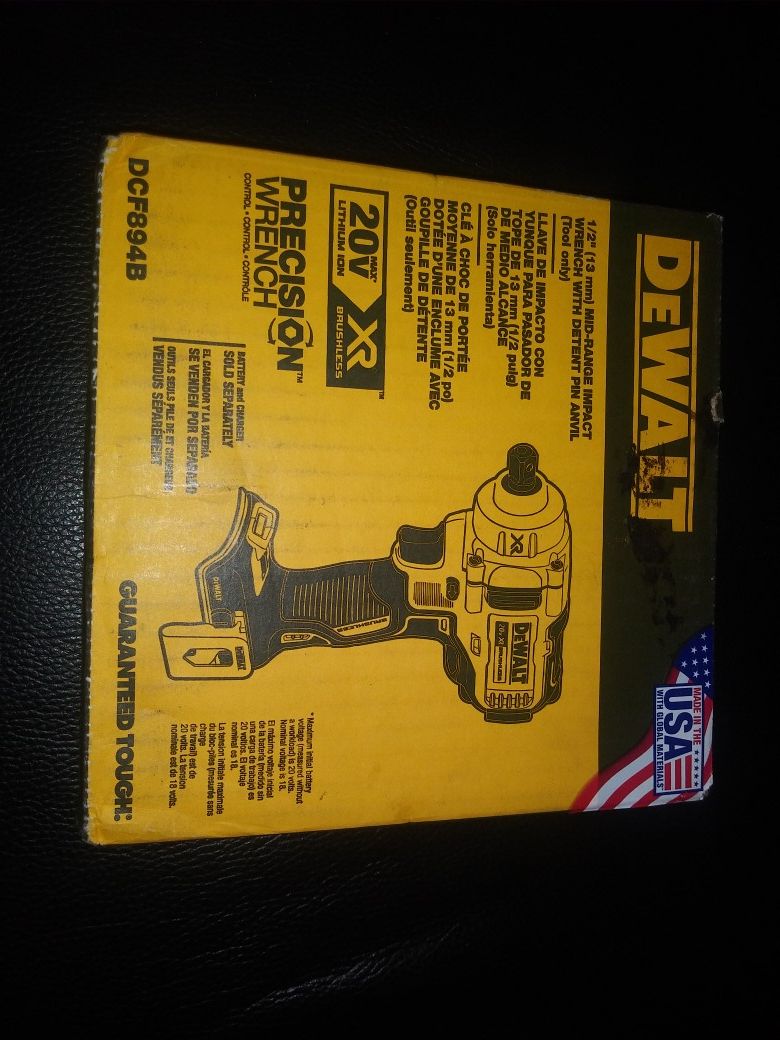 $150. New. DEWALT 20 V. 1/2 in. Impact Wrench with Detent Pin Anvil (Tool-Only) DCF894B