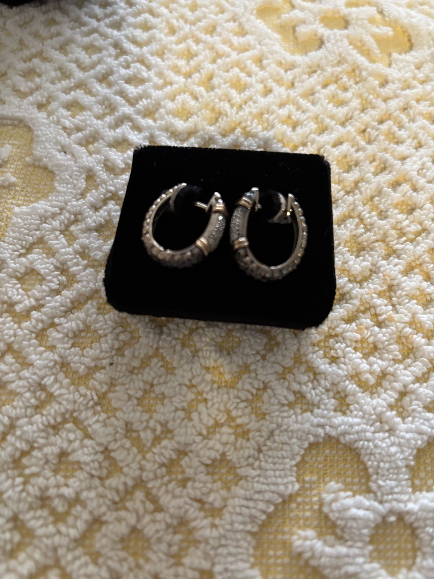 Silver With Diamond Hoops