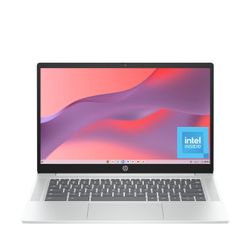 Chromebook 14 inch Laptop, HD Display, Intel Processor N100, 4 GB RAM, 64 GB eMMC, Intel UHD Graphics, Chrome OS, Glacier Silver, 14a-nf0019nr
