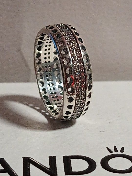 Pandora Authentic Brand New Hearts And Sparkles Ring Size 7