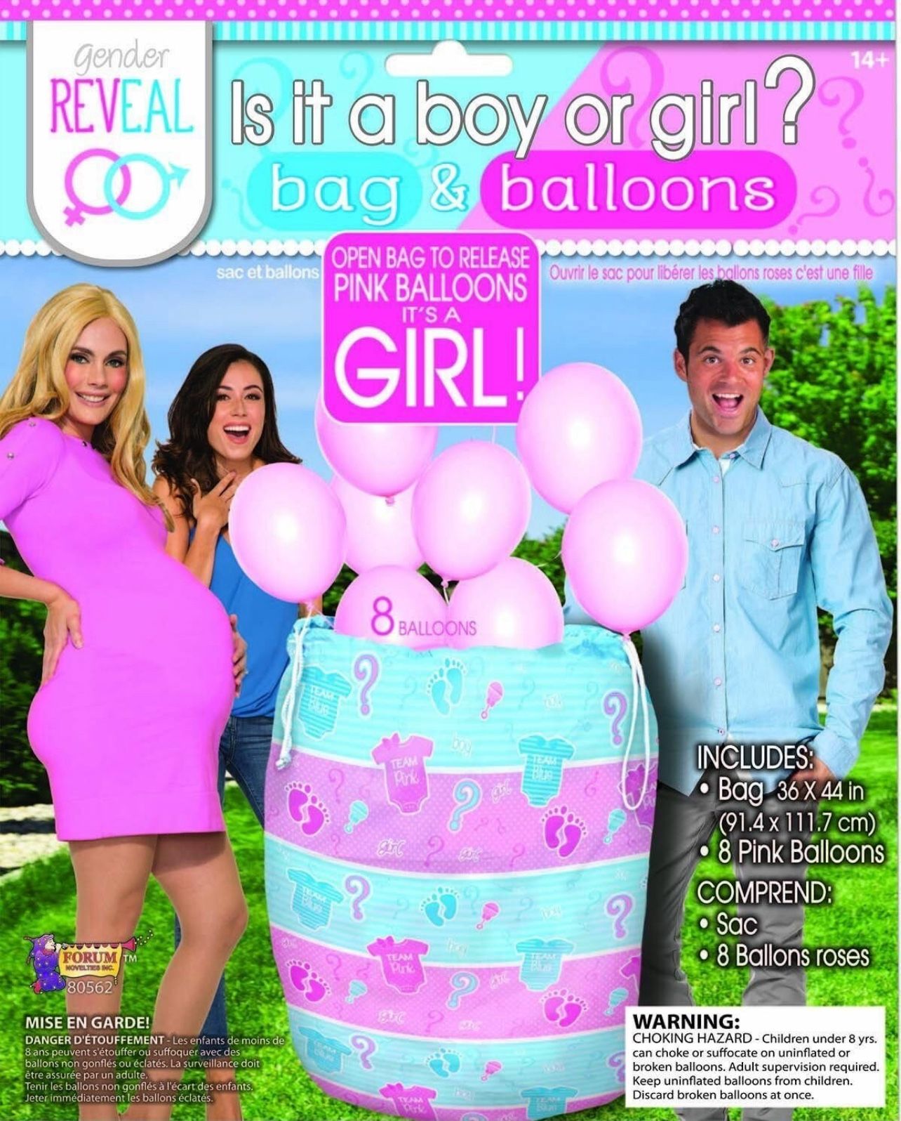 Forum Novelties Gender Reveal Pink Balloons Baby Shower Party Supplies 8 Count