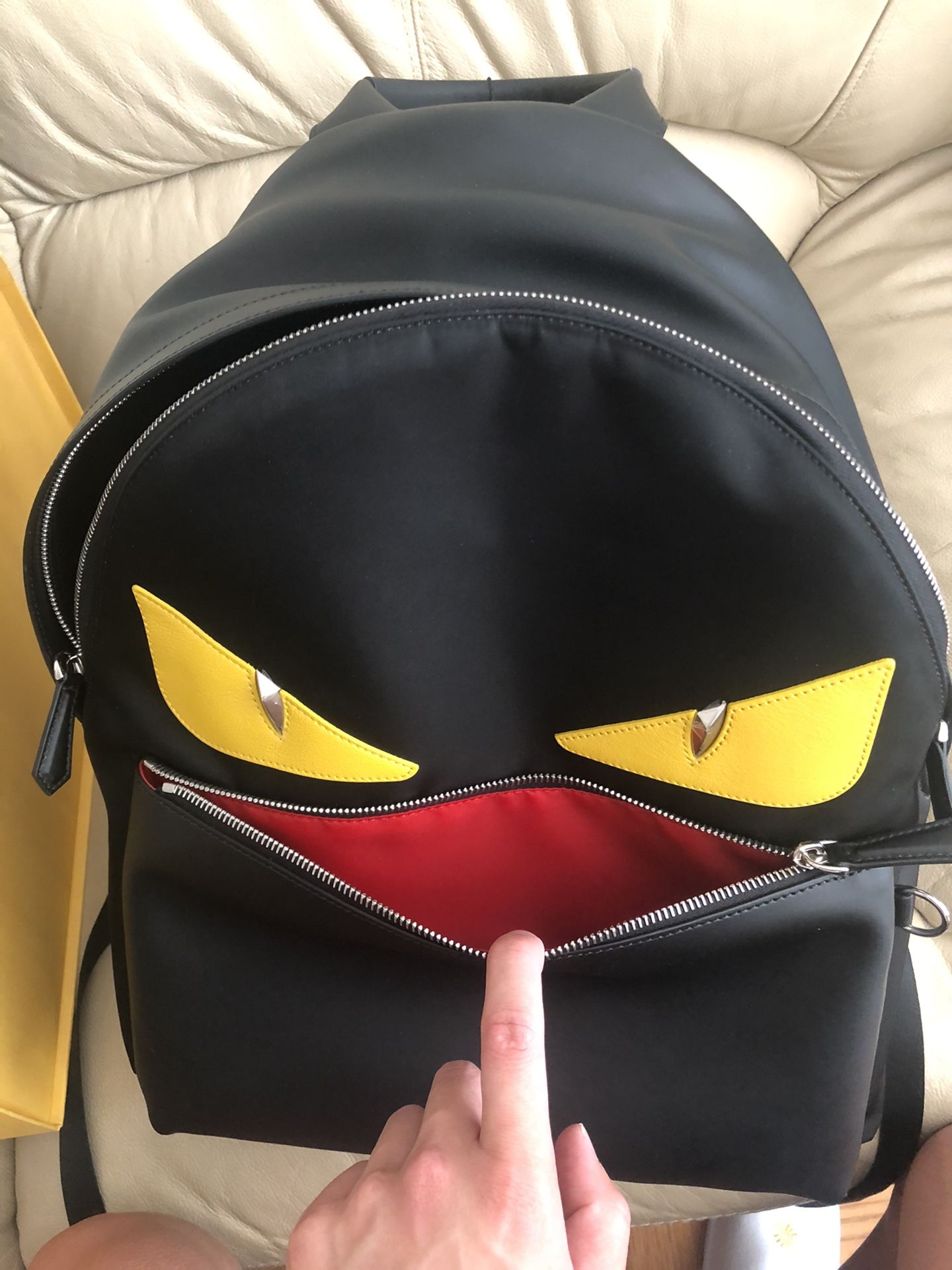 Fendi Bag Bugs Backpack in black nylon