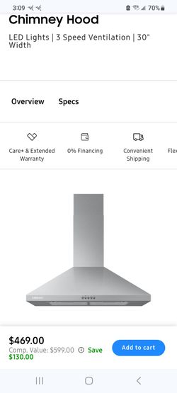 Hood vent 30 inch samsung