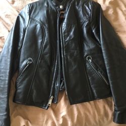 Brooks leather motorcycle ladies jacket