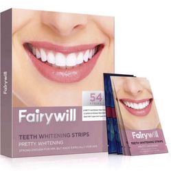Fairywill Teeth Whitening Strips 54 Pcs 27 Treatments 1 Hour Express whitener strips Whitens Teeth Faster Than Ever】Even when there's no time to plan 