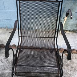 Heavy Wrought Iron Coil Spring  Rock Patio Chair