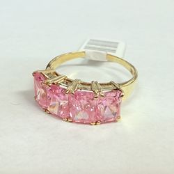 10K Gold & Pink CZ Ring
