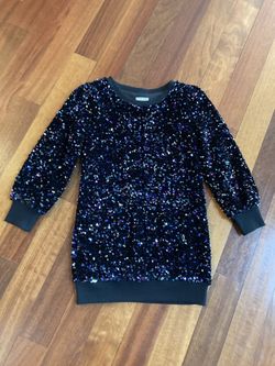 Girls Black Sequin Dress Size 7/8