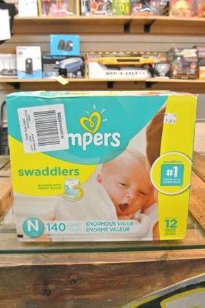 Pampers Swaddlers Newborn Baby Diapers Size N 140 Count