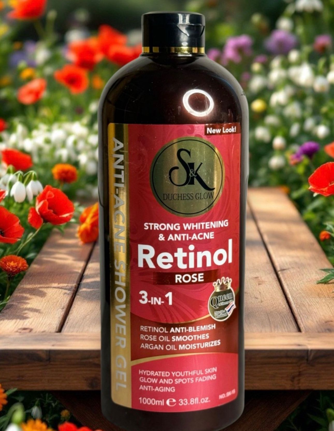 S & K DOUCHESS Glow  RETINOL Skin Repair Wash, Anti-Blemish Spot Fading 1000ml.