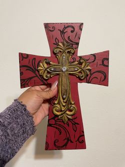 Wood cross wall decor - 3$