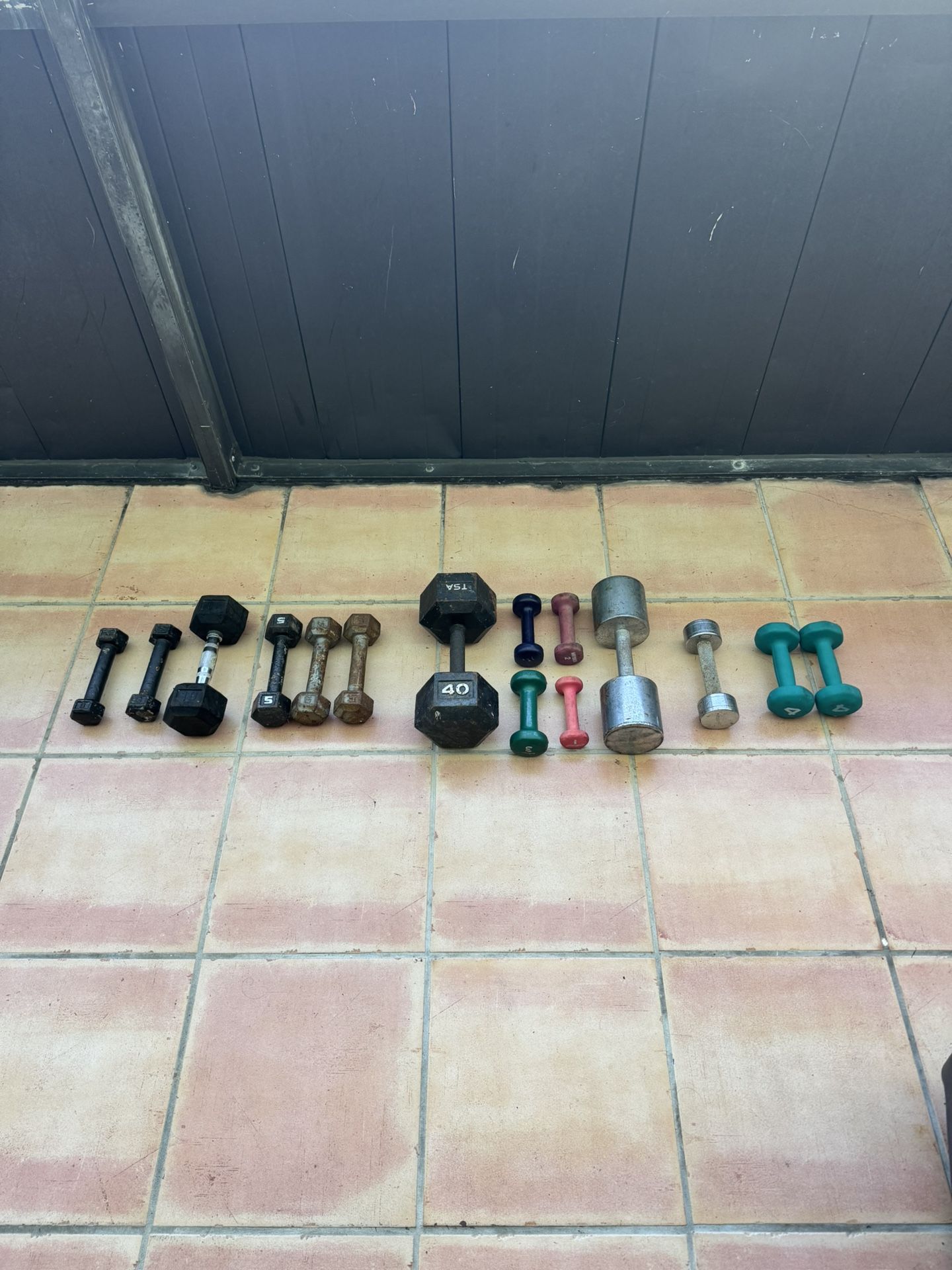 Assorted Dumbbells With 110lbs In Total Weight