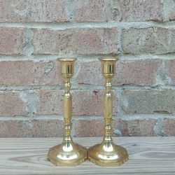 Vintage Baldwin Brass 7" Brass Candlestick Holders 