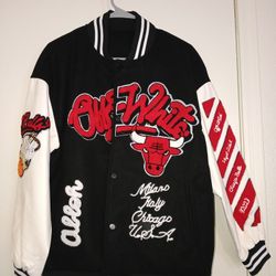 Off White Letterman Jacket Size Medium 