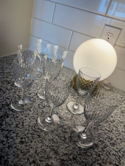 Baccarat set of 8 small Paris cut crystal glasses