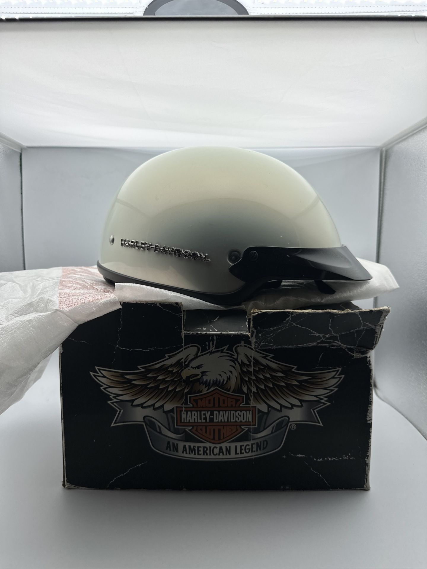 Harley Davidson white Pearl Half Helmet