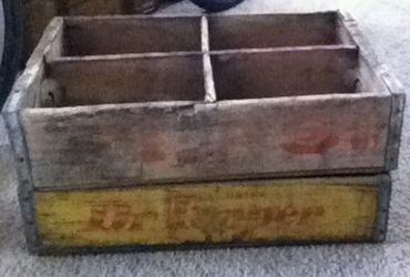 Vintage Pepsi and dr. Pepper crates