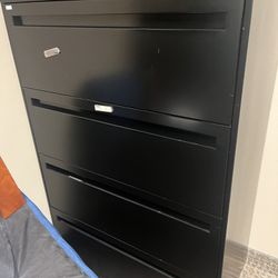 File Cabinet, 4 Drawers, Black
