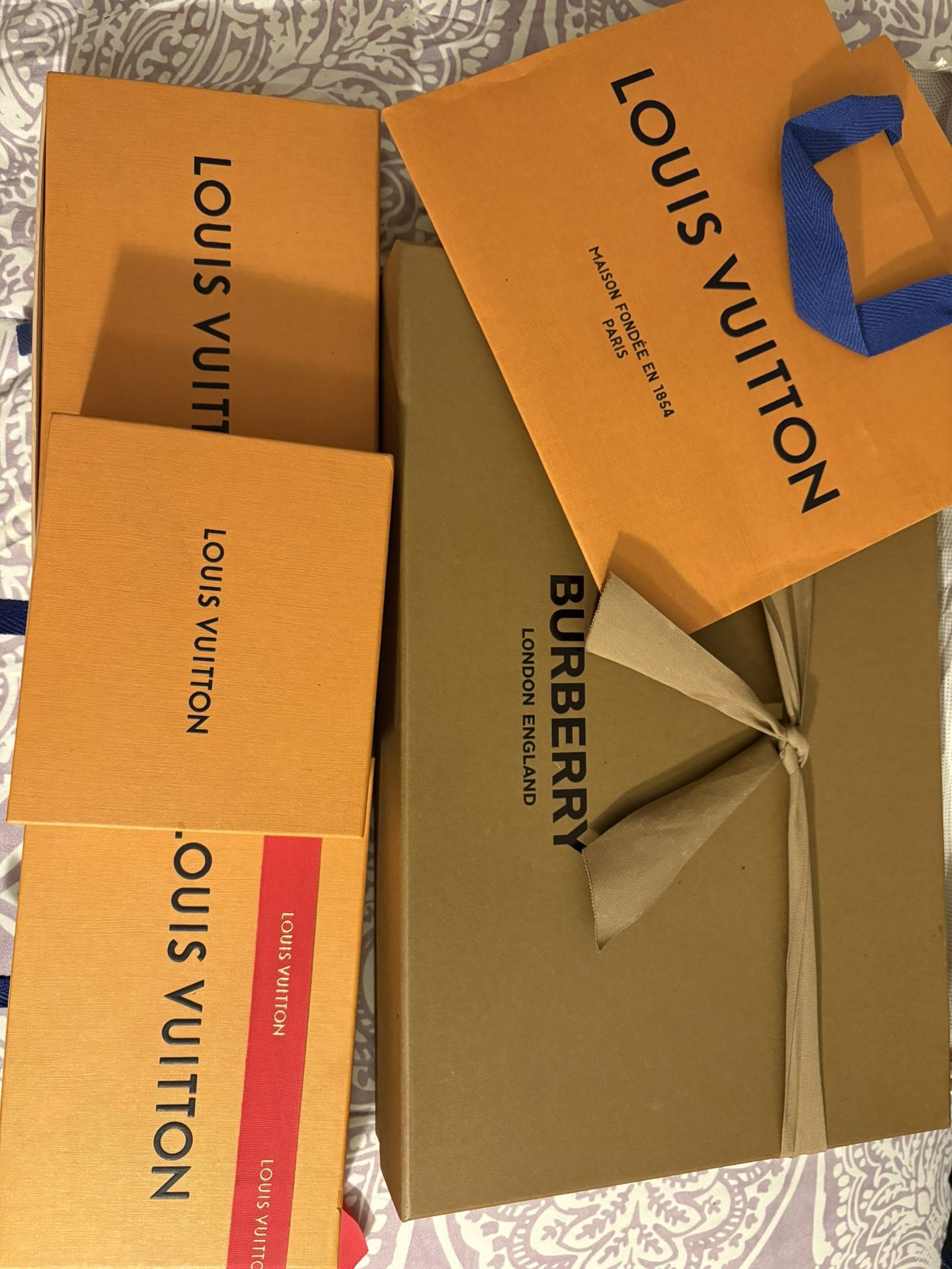 Louis Vuitton and Burberry EMPTY BOXES FOR SALE