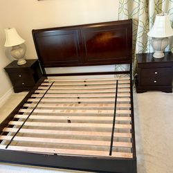 King Size Bedroom Set – Bed Frame, Dresser with Mirror & 2 Nightstands
