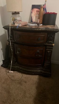 Wooden nightstand 3 drawers