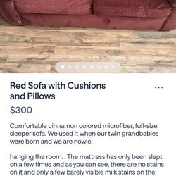 Cinnamon Colored Microfiber Sleeper Sofa