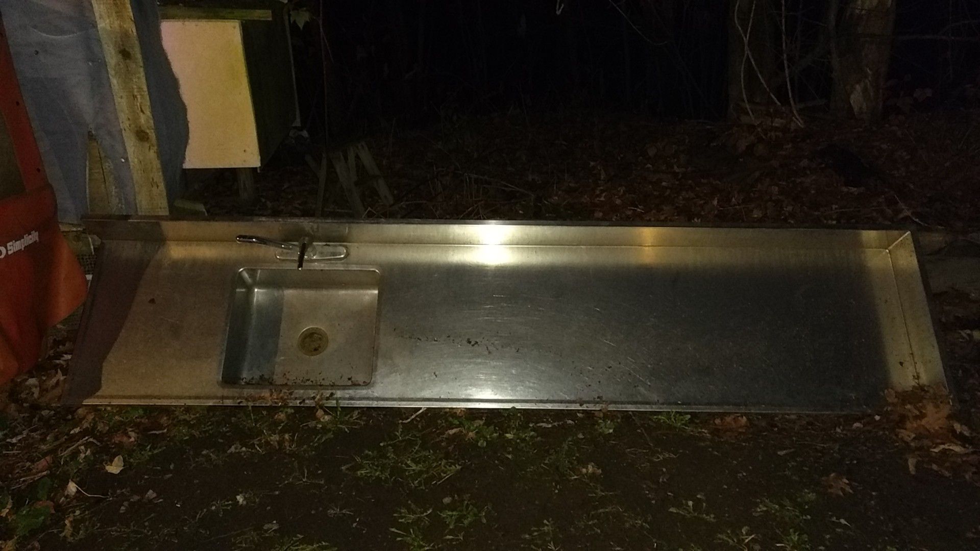 Stainless steel countertop with sink