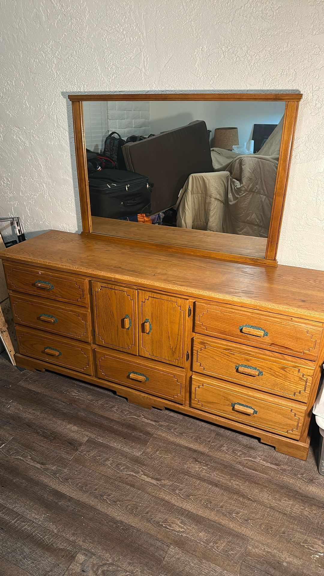 Southwestern Santa Fe Style Dresser (Oak) And Ranch House Mirror $120 For Both!!
