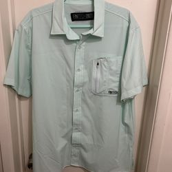 Active button up men’s mint color size L-XL