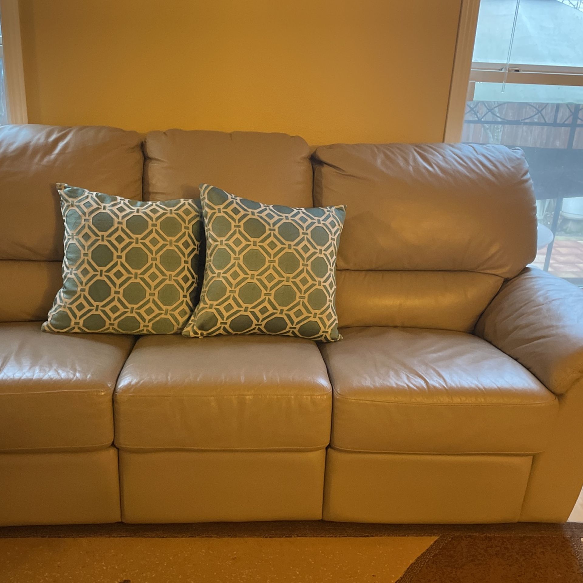 Dania Reclining Leather Sofa and Loveseat