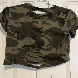 Ladies Crop Top - Cut Look - Size Small 