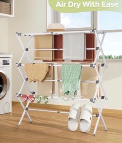 Drying Rack Clothing - 3 Tier Metal Clothes Drying Rack Collapsible, Laundry Drying Rack Expandable, Small Clothe Airer for Baby Clothes Towel Bib Soc