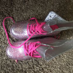 Clear Sparkly And Pink Girls Boots