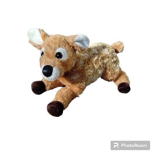 Aurora Farrah  Brown Spotted Flopsie Deer Fawn Laying Down  Beanie Plush 